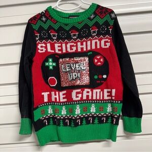 Festive Green and Red Sweater XS